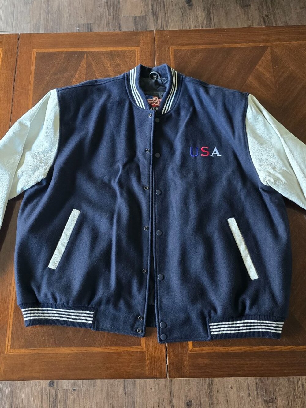 Vintage Leather U.S.A. Varsity Letterman Jacket